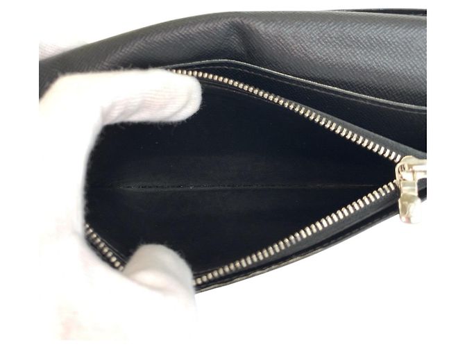 Louis Vuitton Taiga Leather Long Wallet Black - view 6