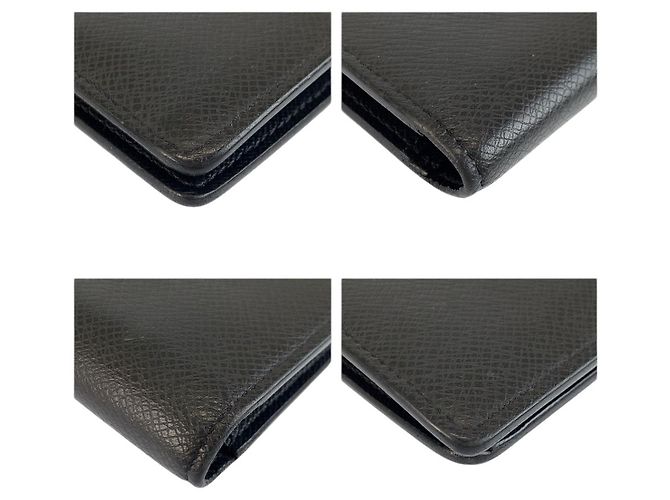 Louis Vuitton Taiga Leather Long Wallet Black - view 8