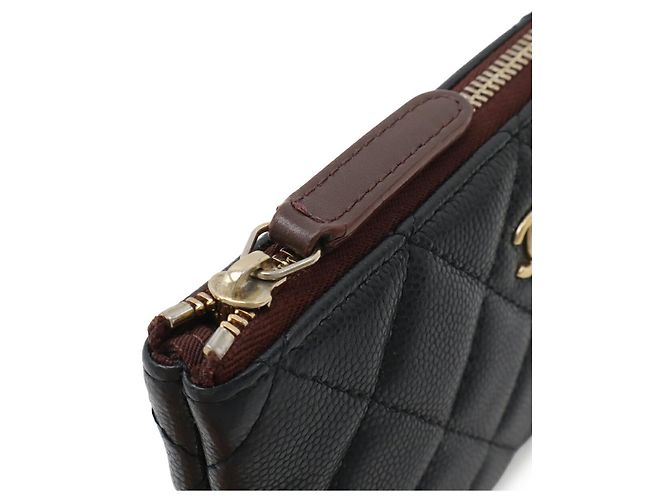 Pochette con zip Chanel Caviar Matelassé Small Nero - vista 4