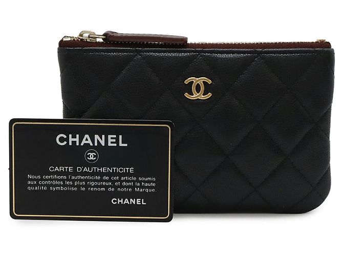 Pochette con zip Chanel Caviar Matelassé Small Nero - vista 7