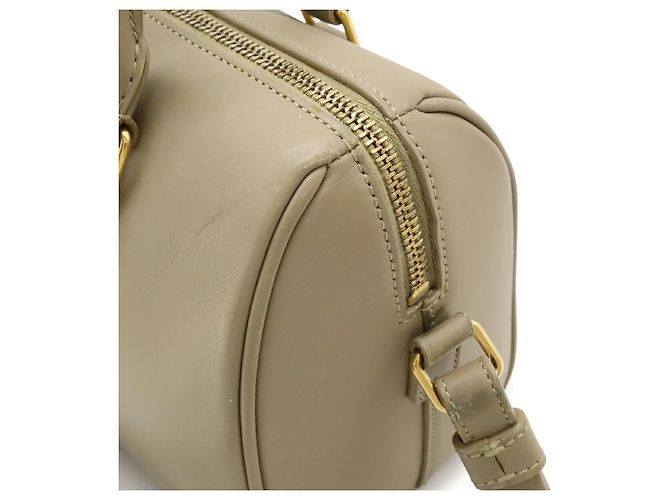 Mini borsa in pelle Yves Saint Laurent Marrone Beige - vista 8