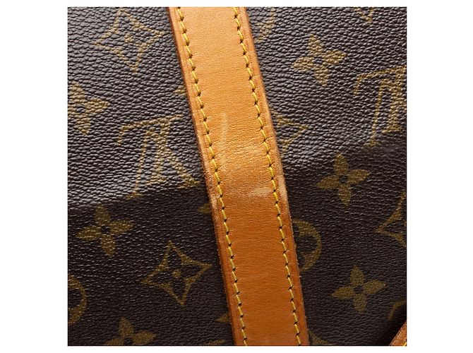 Louis Vuitton Vintage Monogram Canvas Keepall Bandouliere 50 Duffle Marrone - vista 10