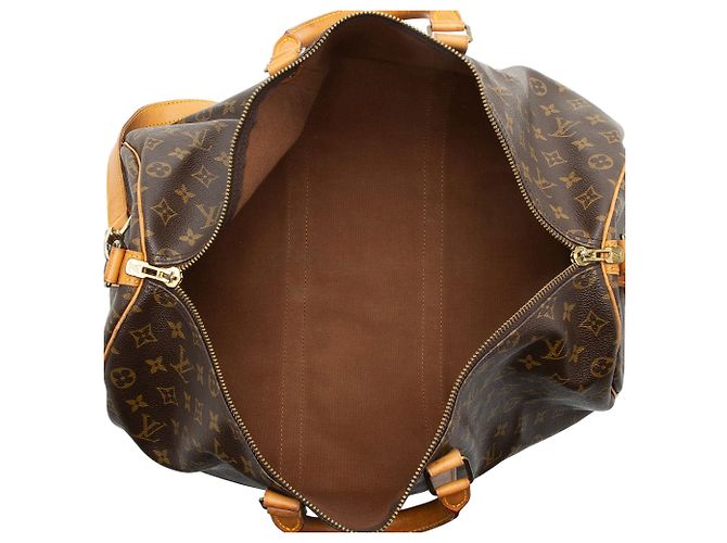 Louis Vuitton Vintage Monogram Canvas Keepall Bandouliere 50 Duffle Marrone - vista 7