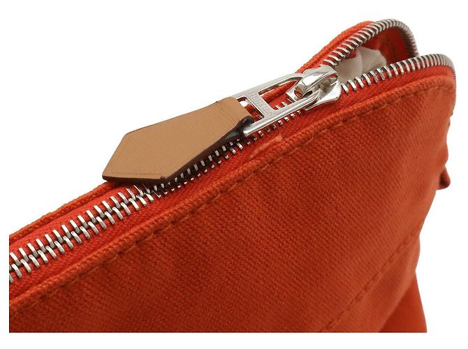 Hermès Hermes Bolide Pouch 20 Canvas Leather Vermelho - vista 4