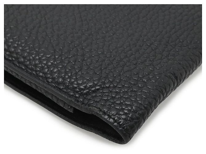 Hermès Portafoglio bifold Hermes Dogon Duo GM in pelle nera Nero - vista 3