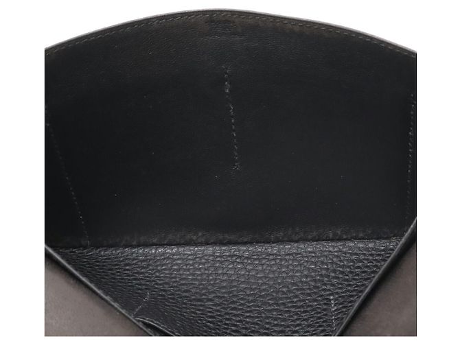 Hermès Portafoglio bifold Hermes Dogon Duo GM in pelle nera Nero - vista 7