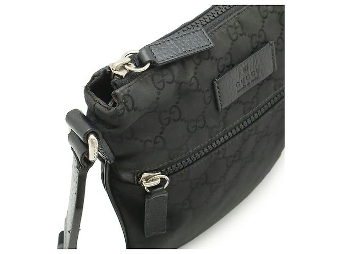 Borsa a tracolla Gucci in nylon e pelle con GG Nero - vista 5