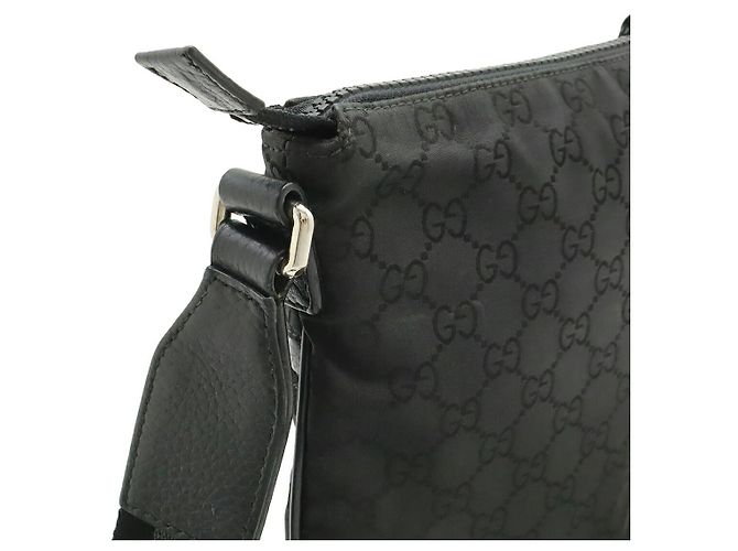 Borsa a tracolla Gucci in nylon e pelle con GG Nero - vista 7
