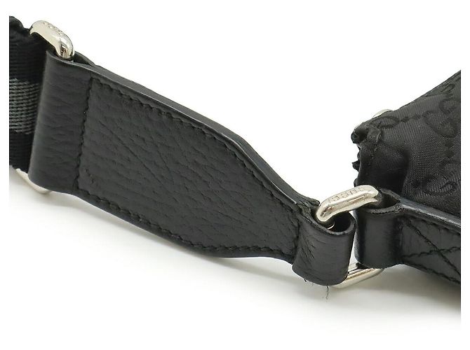 Borsa a tracolla Gucci in nylon e pelle con GG Nero - vista 8