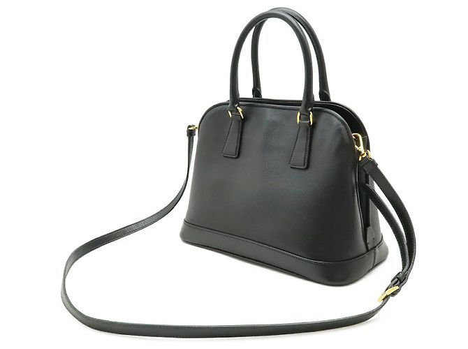 Borsa 2WAY con logo triangolo in pelle Prada Nero - vista 2