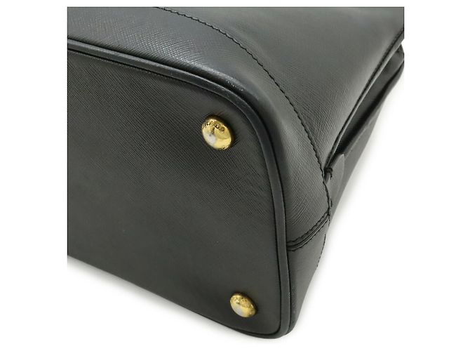 Borsa 2WAY con logo triangolo in pelle Prada Nero - vista 3