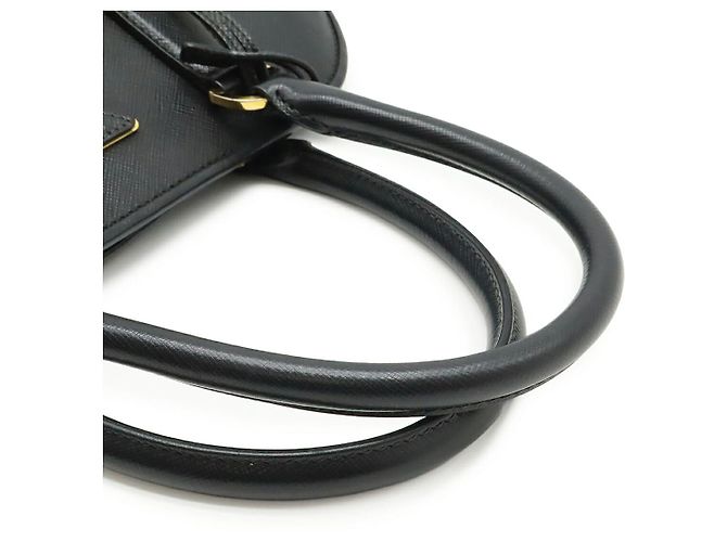 Borsa 2WAY con logo triangolo in pelle Prada Nero - vista 4