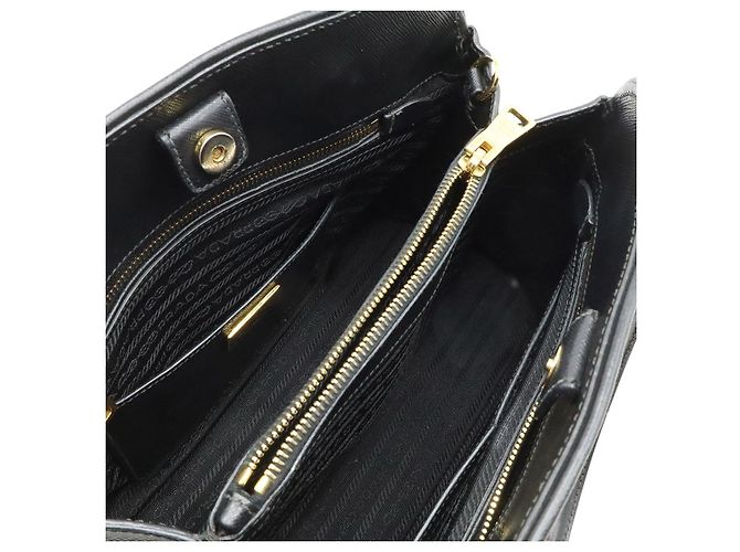 Borsa 2WAY con logo triangolo in pelle Prada Nero - vista 5
