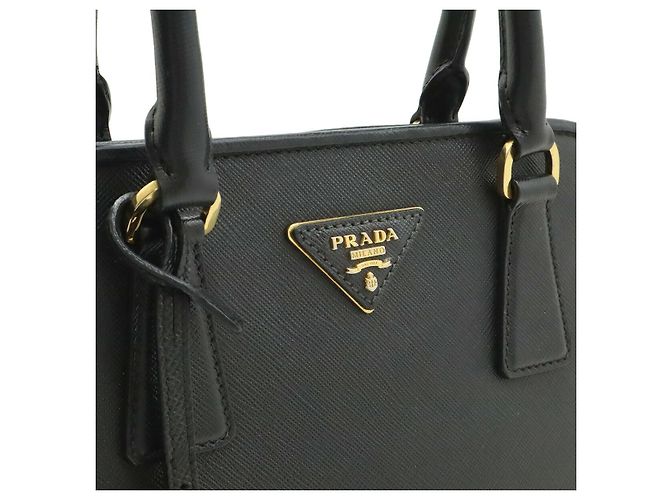 Borsa 2WAY con logo triangolo in pelle Prada Nero - vista 7