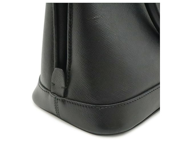 Borsa 2WAY con logo triangolo in pelle Prada Nero - vista 8