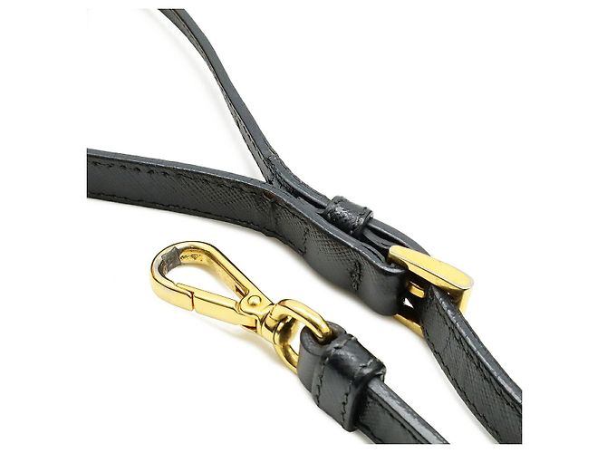 Borsa 2WAY con logo triangolo in pelle Prada Nero - vista 9