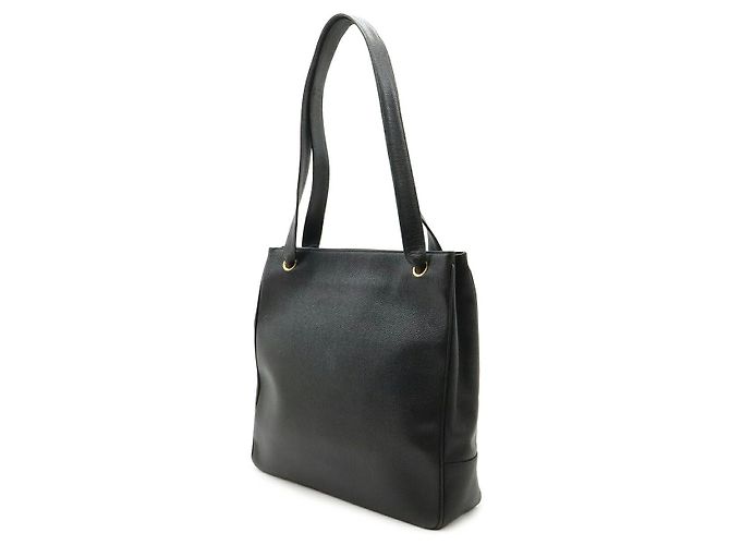 Borsa Tote Chanel Caviar Skin Coco Mark Nero - vista 2
