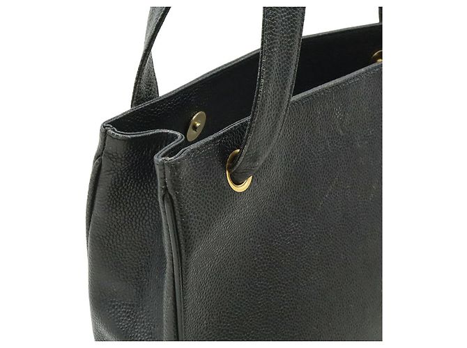 Borsa Tote Chanel Caviar Skin Coco Mark Nero - vista 4
