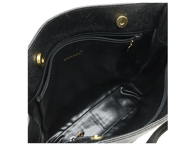 Borsa Tote Chanel Caviar Skin Coco Mark Nero - vista 6