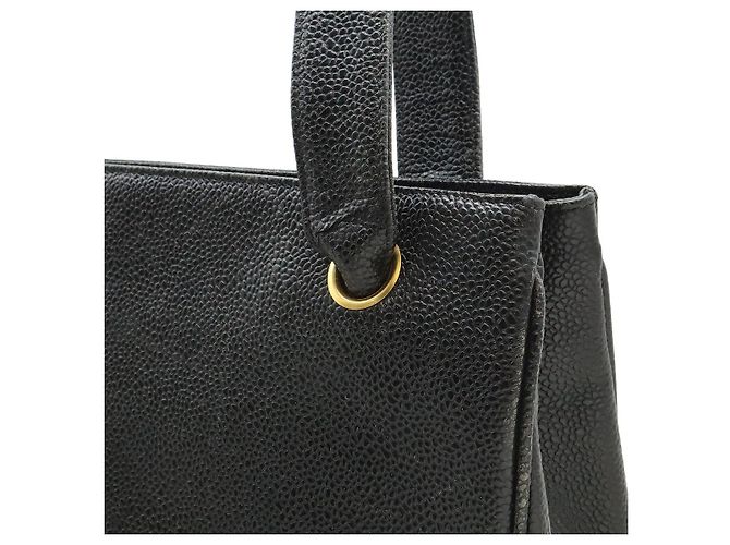 Borsa Tote Chanel Caviar Skin Coco Mark Nero - vista 7