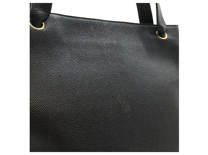 Borsa Tote Chanel Caviar Skin Coco Mark Nero - vista 8