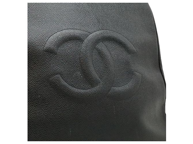 Borsa Tote Chanel Caviar Skin Coco Mark Nero - vista 9