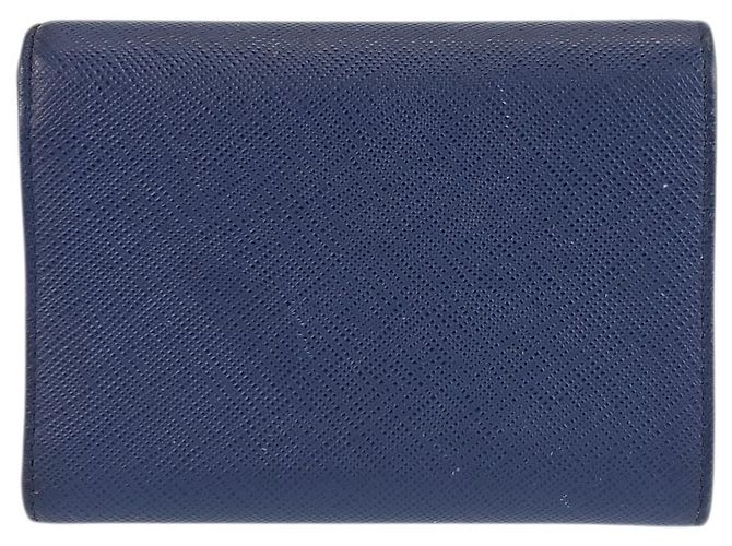 Ribbon Prada Leder Fiocco Band Compact Wallet Blau - Ansicht 2
