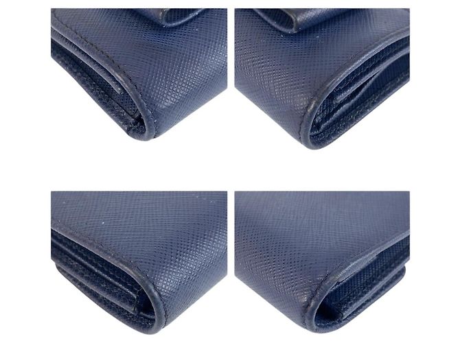 Ribbon Prada Leder Fiocco Band Compact Wallet Blau - Ansicht 8