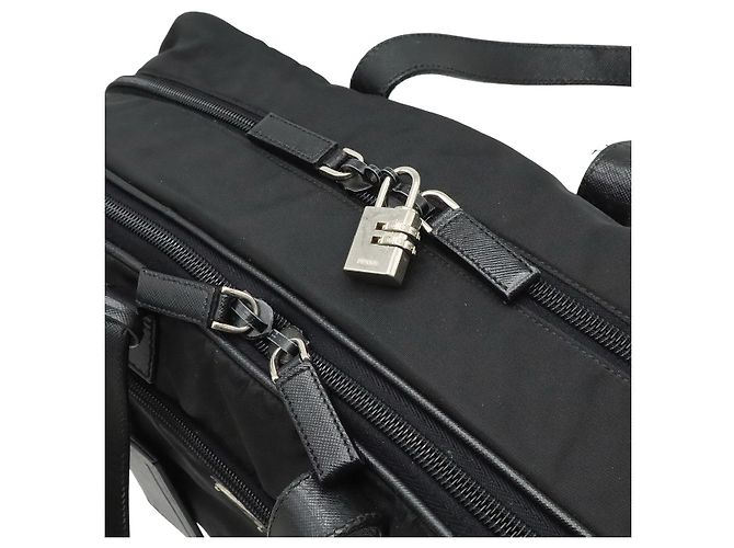 Valigetta in nylon con logo Triangle di Prada Nero - vista 5