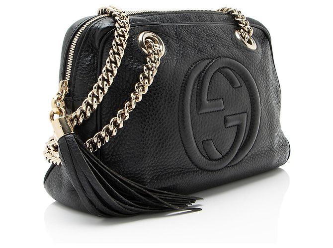 Piccola borsa a tracolla Gucci Leather Soho Chain Nero - view 2
