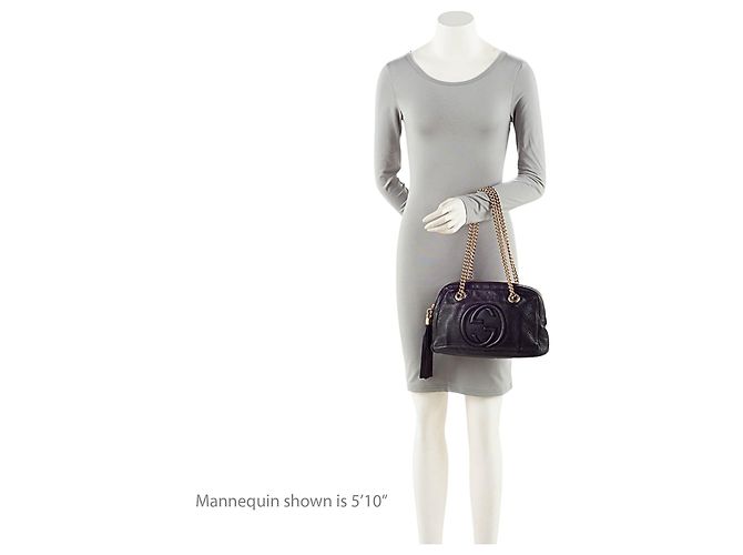 Piccola borsa a tracolla Gucci Leather Soho Chain Nero - view 5