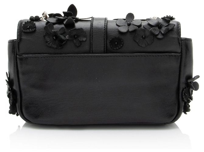 Bolso Saint Laurent Matelasse Leather Floral Applique Monogram Classic Baby Chain Bag Negro - vista 3