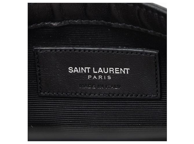 Bolso Saint Laurent Matelasse Leather Floral Applique Monogram Classic Baby Chain Bag Negro - vista 8