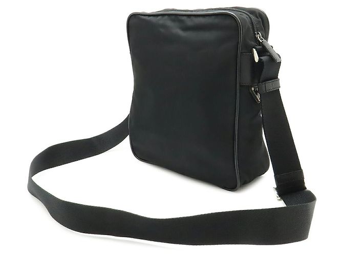 Bolsa Messenger de Nylon e Couro Prada Preto - vista 2