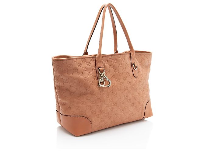 Gucci Guccissima Leder Heart Bit Charm Medium Tote Pink - Ansicht 2