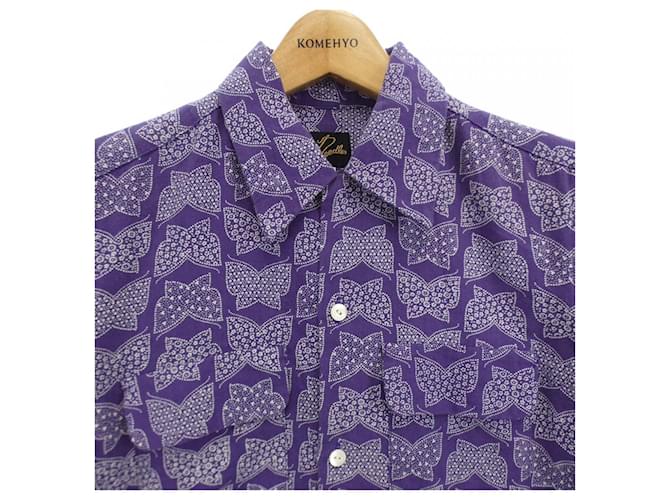 Autre Marque Camicia Needles Bianco Porpora - vista 5
