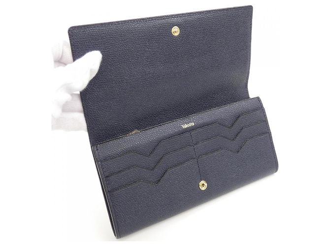 Valextra Leder-Langgeldbörse Blau Marineblau - Ansicht 4