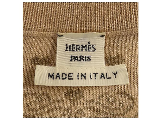 Hermès Hermes Kleid aus Kaschmirmischung Beige - Ansicht 4