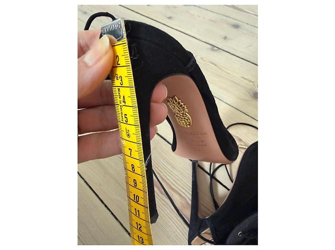 Aquazzura Stivaletti con lacci in scamosciato nero - vista 10
