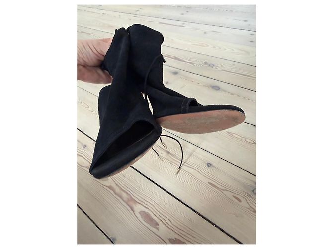 Aquazzura Stivaletti con lacci in scamosciato nero - vista 8