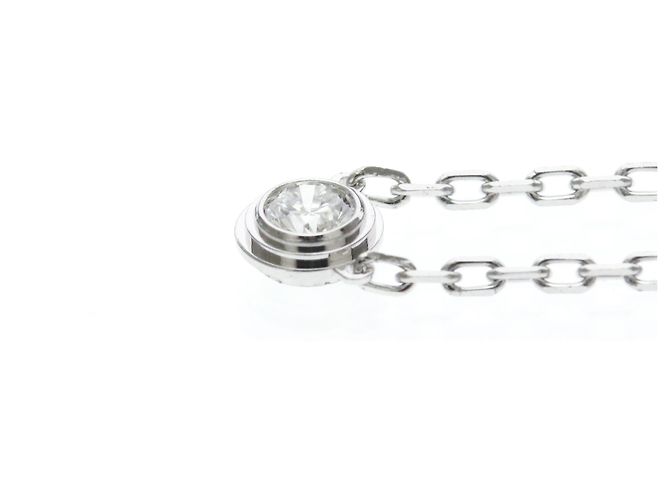 Collana Cartier Damour SM Piccolo Modello in Oro Bianco Argento - vista 3