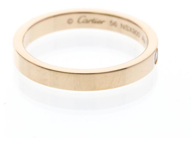 Anello C de Cartier in oro rosa e diamanti D'oro - vista 4
