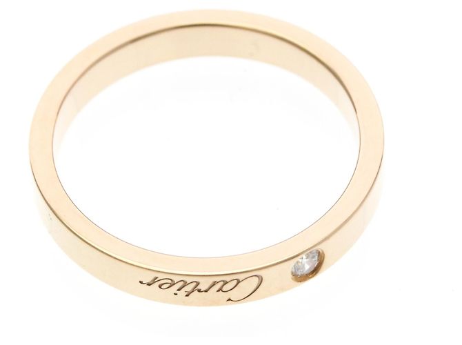 Anello C de Cartier in oro rosa e diamanti D'oro - vista 9