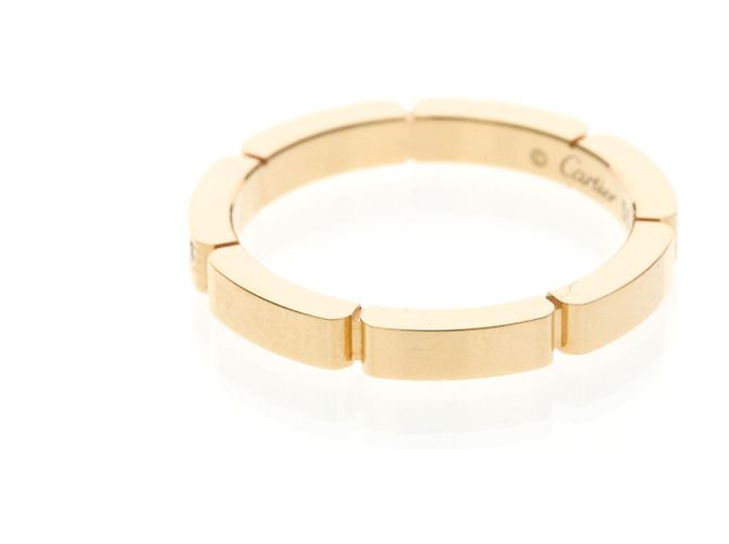 Anillo Maillon Panthère Cartier con 4 Diamantes Dorado - vista 2
