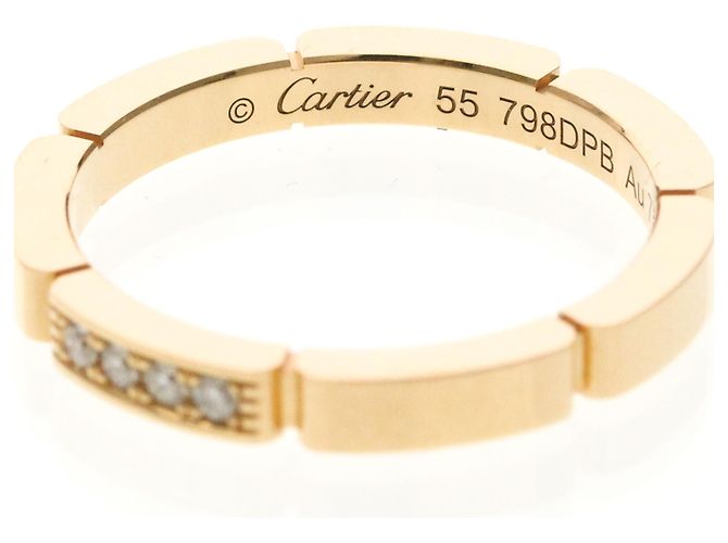 Anillo Maillon Panthère Cartier con 4 Diamantes Dorado - vista 5