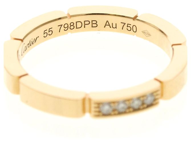 Anillo Maillon Panthère Cartier con 4 Diamantes Dorado - vista 6