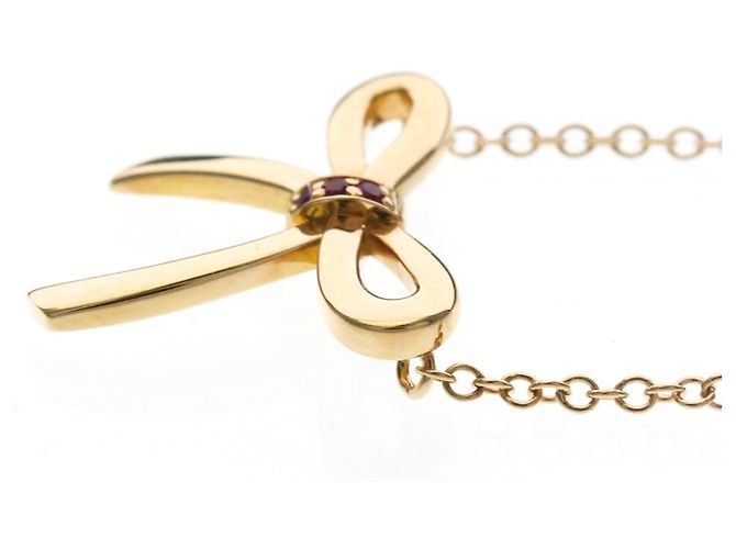 Tiffany & Co Collana Tiffany Bow Ribbon in oro rosa con rubino D'oro - vista 3