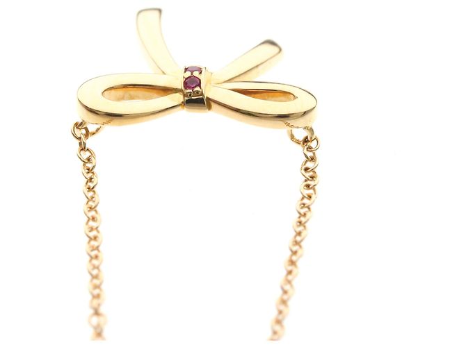 Tiffany & Co Collana Tiffany Bow Ribbon in oro rosa con rubino D'oro - vista 6