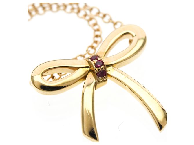 Tiffany & Co Collana Tiffany Bow Ribbon in oro rosa con rubino D'oro - vista 7
