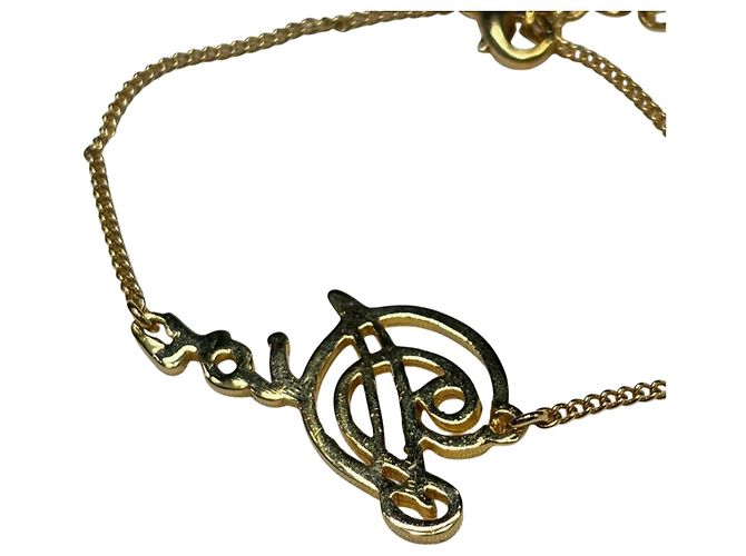 Bracciale Christian Dior Logo Cursive Dorato D'oro - vista 5